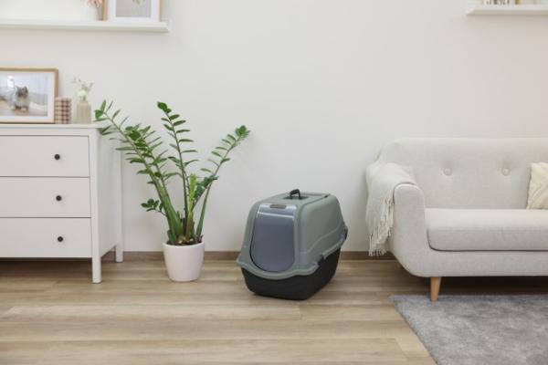 Haubentoilette für Katzen Emma Eco XL [65cm] taupe - Haubentoilette aus 100% recyceltem Kunststoff